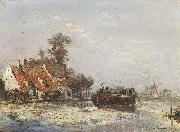 Johan Barthold Jongkind River near Rotterdam oil painting artist